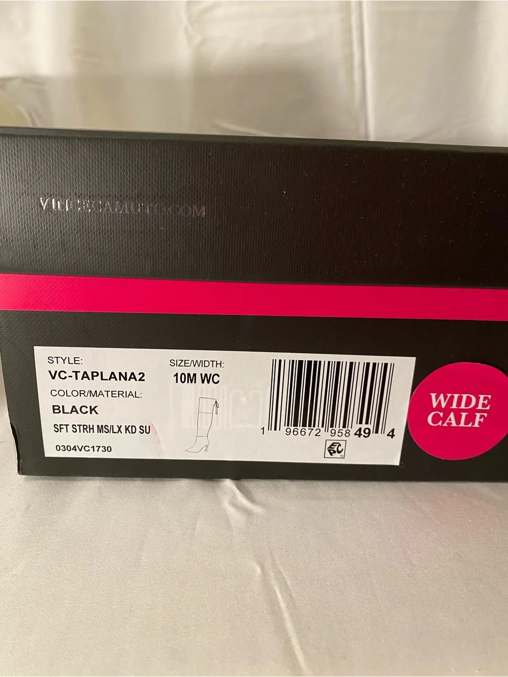 NIB Vince Camuto Tapala over the knee boot black suede 10 wide calf lace up